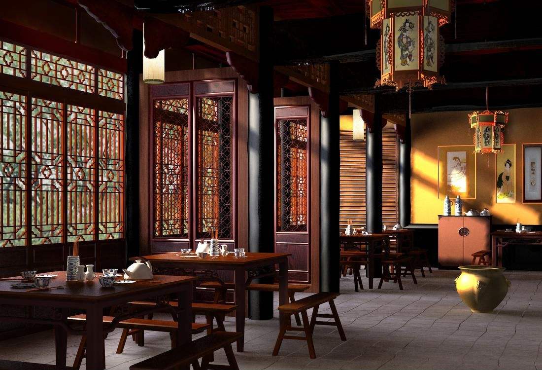 現代茶館裝修設計效果圖